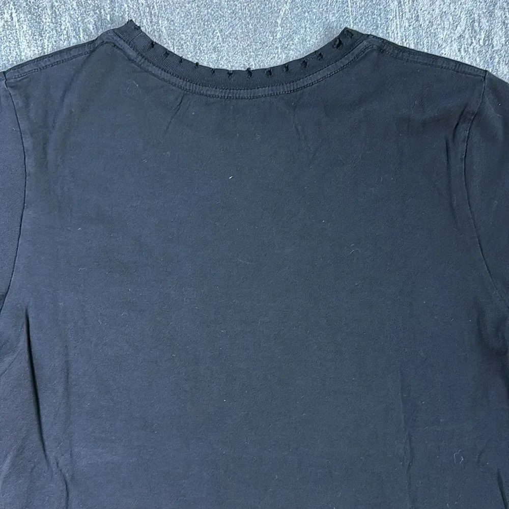 NWOT Recycled Karma “LONE” Howling Wolf Graphic Tee in Black Short Cuff Sleeve S - Picture 10 of 15